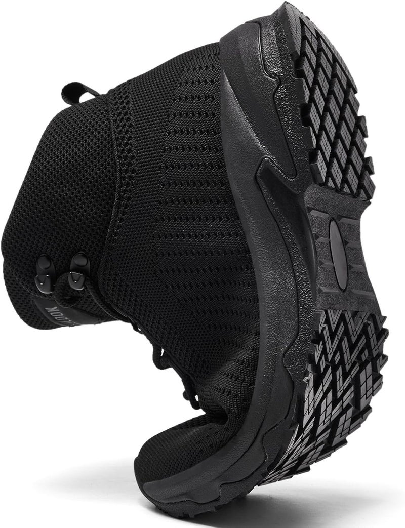 SHULOOK Non Slip Work Boots for Men Slip Resistant Lightweight Kitchen Chef Shoes for Restaurant Food Service Comfy Working Shoe Ankle Support Mesh Walking Footwear Black - Image 4
